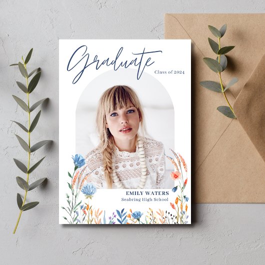 ワイルドフラワーフォトハイスクール卒業 招待状