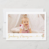 ワイルドフラワーフォトバニーの誕生日 招待状 (裏面)