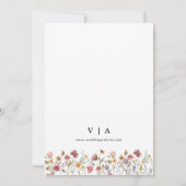 ワイルドフラワーフォトフラットカードで日付保存 セーブザデート (裏面)