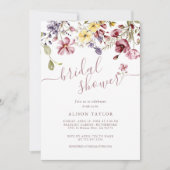 ワイルドフラワーフォトブライダルシャワーフローラ 招待状 (正面)