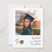 ワイルドフラワーフォト卒業ありがとう サンキューカード (裏面)