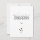 ワイルドフラワーフォト卒業ありがとう サンキューカード (裏面)