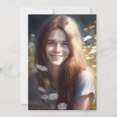 ワイルドフラワーフォト卒業パーティー 招待状 (裏面)