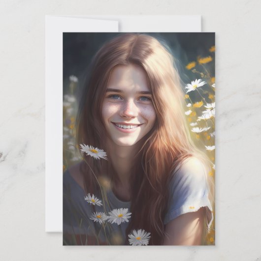 ワイルドフラワーフォト卒業パーティー 招待状 (裏面)