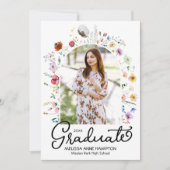 ワイルドフラワーフォト卒業パーティー 招待状 (正面)
