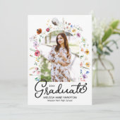 ワイルドフラワーフォト卒業パーティー 招待状 (スタンド正面)