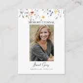 ワイルドフラワーフォト正教会の葬儀祈りの言葉カード プレイスカード (正面)