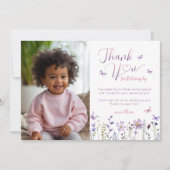 ワイルドフラワーフォト誕生日サンキューカード サンキューカード (正面)