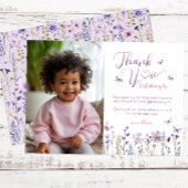 ワイルドフラワーフォト誕生日サンキューカード サンキューカード