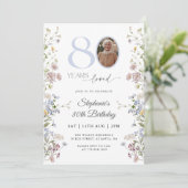 ワイルドフラワーフォト80誕生日 招待状 (スタンド正面)