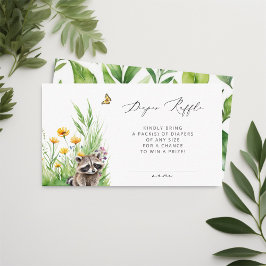 ワイルドフラワーフォレストかわいいルーンおむつラッフル エンクロージャーカード
