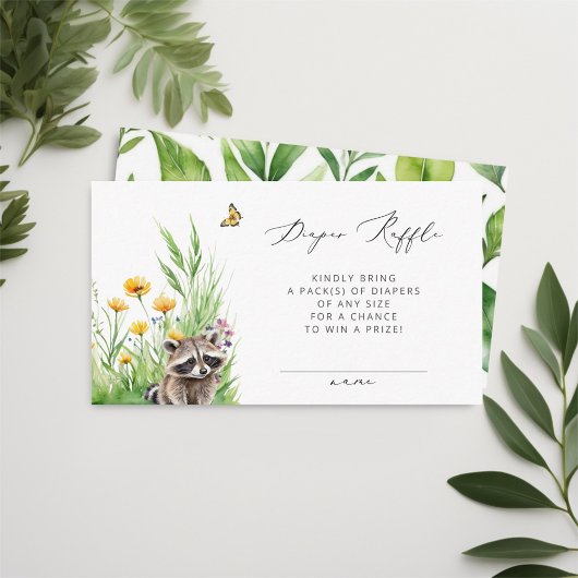 ワイルドフラワーフォレストかわいいルーンおむつラッフル エンクロージャーカード