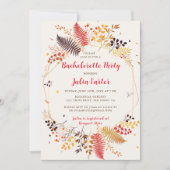 ワイルドフラワーフォレストファーンキノコバチェロレッテ 招待状 (正面)