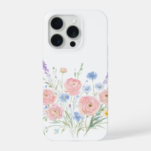 ワイルドフラワーフォンケース 花柄 カントリーテイスト iPhoneケース (裏面)