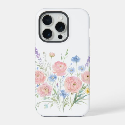 ワイルドフラワーフォンケース 花柄 カントリー iPhoneケース (裏面)