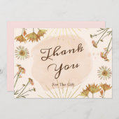 ワイルドフラワーフラットギフトカードをありがとう サンキューカード (正面/裏面)
