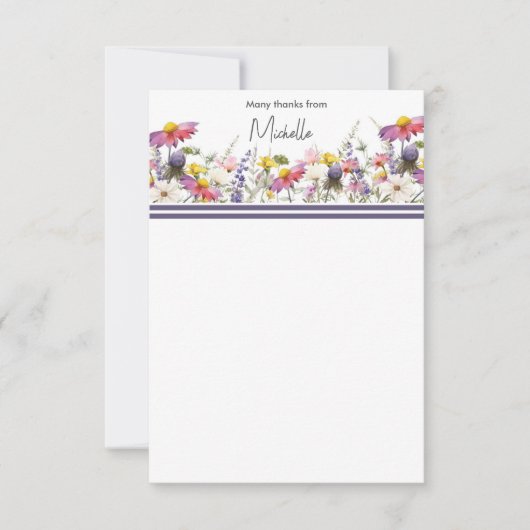 ワイルドフラワーフラットサンキューカード サンキューカード (正面)
