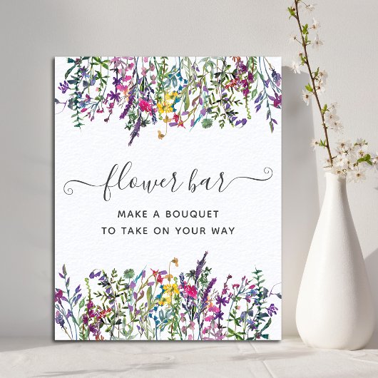 ワイルドフラワーフラワーバーブライダルシャワー ポスター