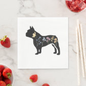 ワイルドフラワーフランスのブルドッグ スタンダードランチョンナプキン (インサイチュ)