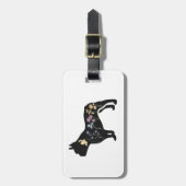 ワイルドフラワーフランスのブルドッグ ラゲッジタグ (正面縦)