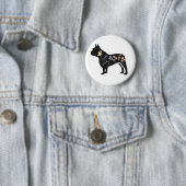 ワイルドフラワーフランスのブルドッグ 缶バッジ (インサイチュ)