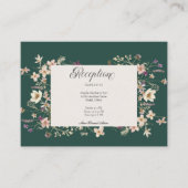 ワイルドフラワーフレームエメラルドグリーン披露宴 エンクロージャーカード (正面)