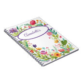 ワイルドフラワーフレームカラフルスパイラルフォトノートブック ノートブック (右側)