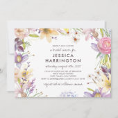 ワイルドフラワーフレームブライダルシャワー 招待状 (正面)