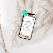 ワイルドフラワーフレームミニマリスト赤ちゃんシャワー 招待状