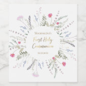 ワイルドフラワーフレーム最初の聖餐式 ワインラベル (シングルラベル)