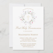 ワイルドフラワーフレーム最初の聖餐式 招待状 (正面)