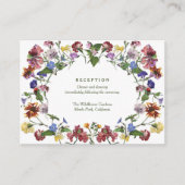 ワイルドフラワーフレーム素朴ボホウェディングレセプション エンクロージャーカード (正面)