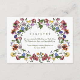 ワイルドフラワーフレーム素朴ボホウェディングレセプション エンクロージャーカード