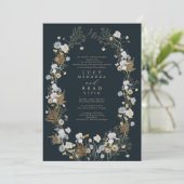 ワイルドフラワーフレーム結婚式招待状 招待状 (スタンド正面)