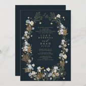 ワイルドフラワーフレーム結婚式招待状 招待状 (正面/裏面)