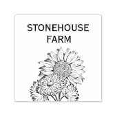 ワイルドフラワーフローラあなたのビジネス名 セルフインキングスタンプ (デザイン)