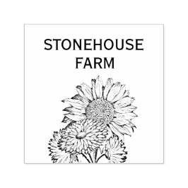 ワイルドフラワーフローラあなたのビジネス名 セルフインキングスタンプ