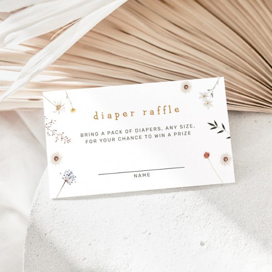 ワイルドフラワーフローラおむつラッフル エンクロージャーカード