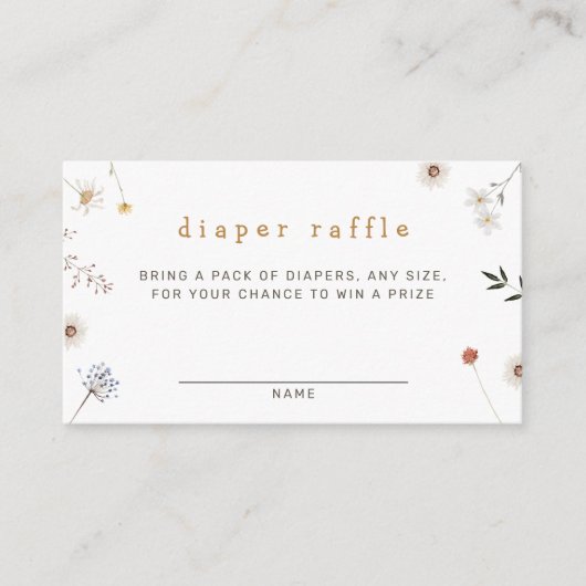 ワイルドフラワーフローラおむつラッフル エンクロージャーカード (正面)