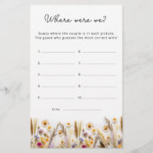 ワイルドフラワーフローラどこ我々はブライダルシャワーゲーム (正面)