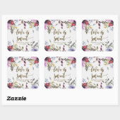 ワイルドフラワーフローラの愛は甘いステッカー結婚の愛 スクエアシール (シート)