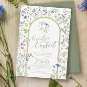 ワイルドフラワーフローラの水彩画結婚のリハーサル 招待状