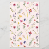 ワイルドフラワーフローラの赤ちゃんシャワーのベビーを願う (裏面)