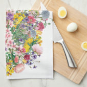 ワイルドフラワーフローラアクセントコテージコアスタイル キッチンタオル (四つ折り)