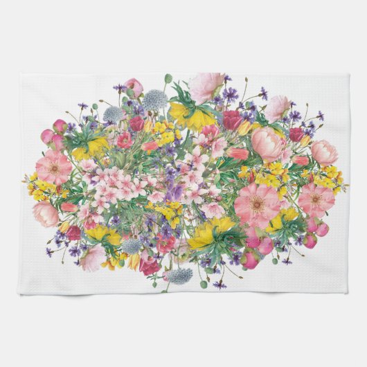 ワイルドフラワーフローラアクセントコテージコアスタイル キッチンタオル (横)