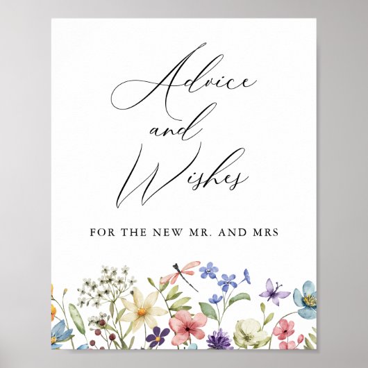 ワイルドフラワーフローラアドバイスウィッシュブライダルシャワー ポスター (正面)