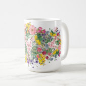 ワイルドフラワーフローラインスパイアカラフル自然 コーヒーマグカップ (正面右)