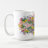 ワイルドフラワーフローラインスパイアカラフル自然 コーヒーマグカップ (左)