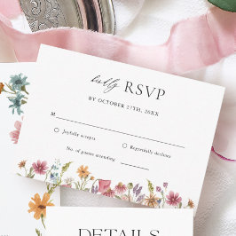 ワイルドフラワーフローラウェディングRSVP 出欠カード