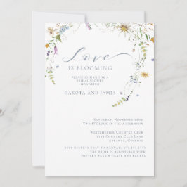 ワイルドフラワーフローラカップルブライダルシャワー 招待状